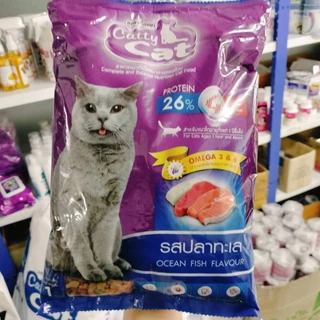 อาหารแมว แคตตี้แคต Catty Cat อาหารเม็ดแมวโต ทุกสายพันธุ์ ถุงขนาด 1 kg สารอาหารครบ บำรุงขนและผิวหนัง