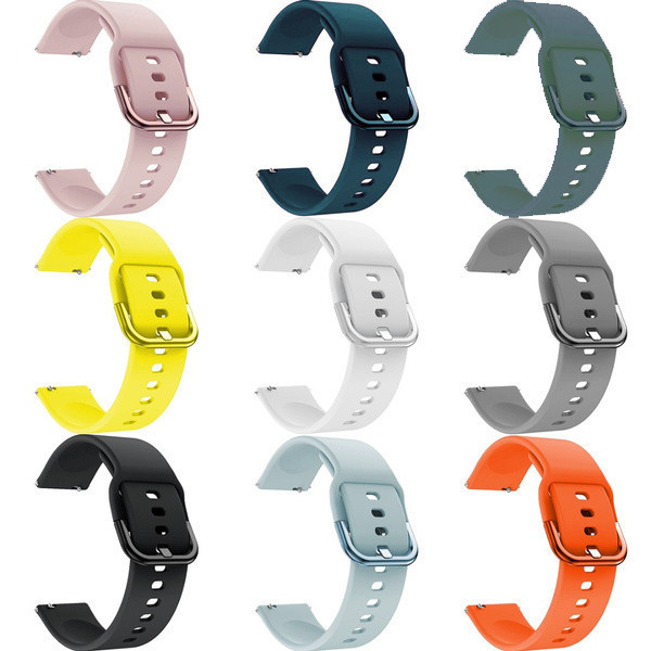 สายซิลิโคน 22 มม. 20 มม for Samsung Galaxy Watch FE 7 6/Huawei GT 5 4/Redmi Watch 5 Active/lite /Amazfit /Garmin /Aolon