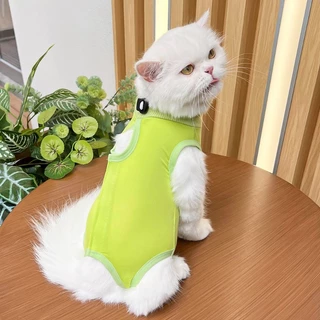 เสื้อผ้าแมวหลังผ่าตัด ฆ่าเชื้อ กันเกา ระบายอากาศดี ผ้านุ่ม สวมใส่ง่าย สำหรับแมวป่วย