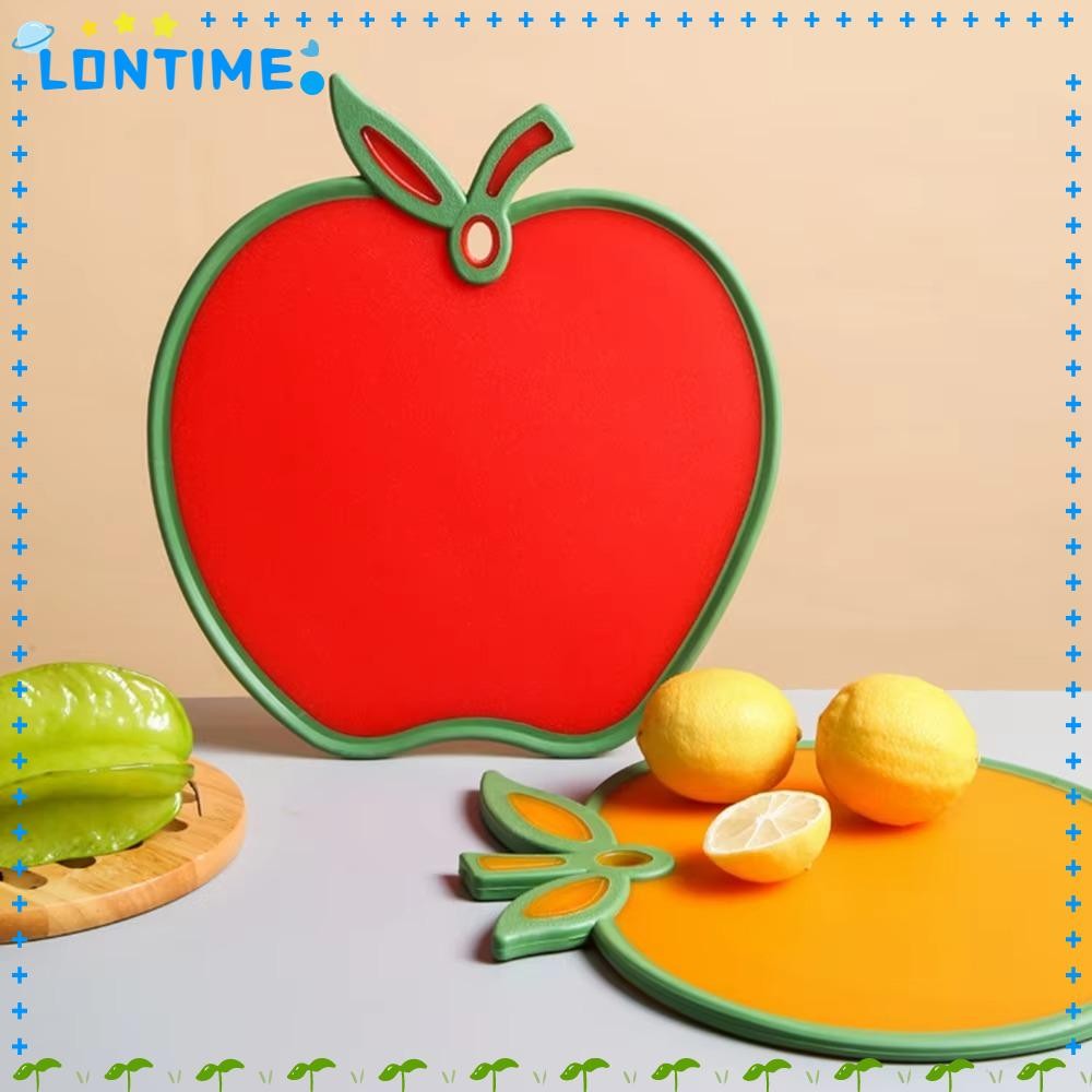 Lontime บล็อกตัดอาหาร, เขียงพลาสติกรูปทรงผลไม้, Creative Double-Sided Non-slip Food Grade PP กระดานอาหารเด็กเครื่องมือห้องครัว