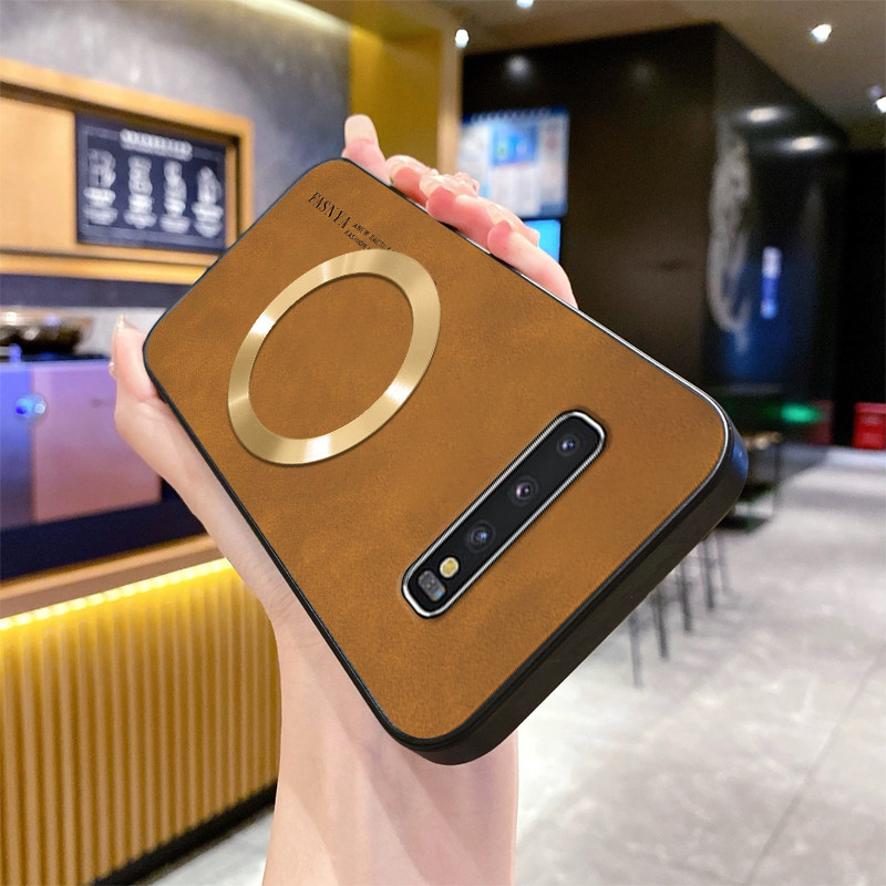 ปลอก SAMSUNG S10 PLUS S10 เคสโทรศัพท์กันกระแทกหนังแม่เหล็กกรณี Hard Case ป้องกันเลนส์ใหม่ RFVTGBYHX