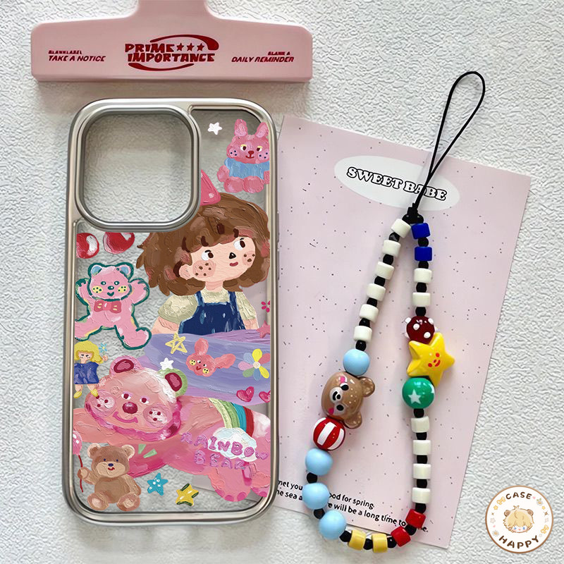 เคสไอโฟน 16 สำหรับ iPhone 17 13 15 11 12 Pro Max XR X XS MAX 15 7 16 8 Plus SE 2020 กราฟฟิตี้สุดสร้างสรรคสาวน้อยน่ารักหม – โปรปัง