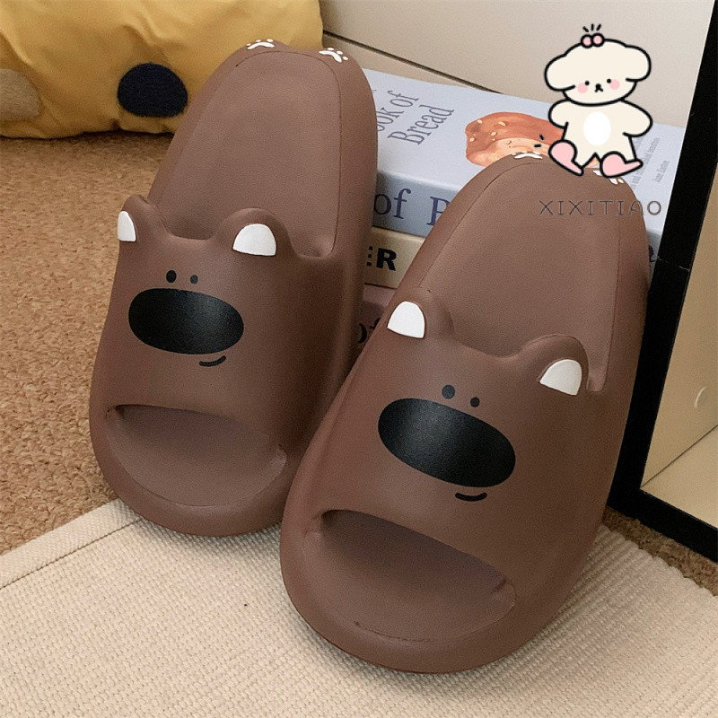 Xixitiao กลางแจ้งคู่น่ารักจมูกใหญ่สุนัข Flip-Flop รองเท้าแตะในครัวเรือนน่ารัก EVA หนา Soled รองเท้าแตะผู้ชายผู้หญิงฤดูร้อน