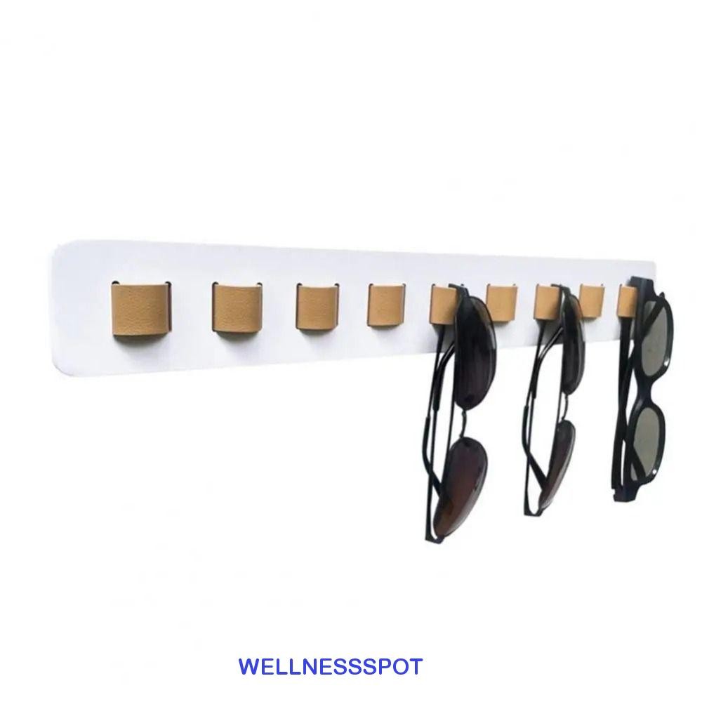 Wellnessspot ชั้นวางแว่นตา, ไม้ติดผนังแว่นตากันแดด, แฟชั่น Self-กาว 9 หลุมชั้นวางประหยัดพื้นที่ที่แขวนแว่นตาตกแต่งบ้าน