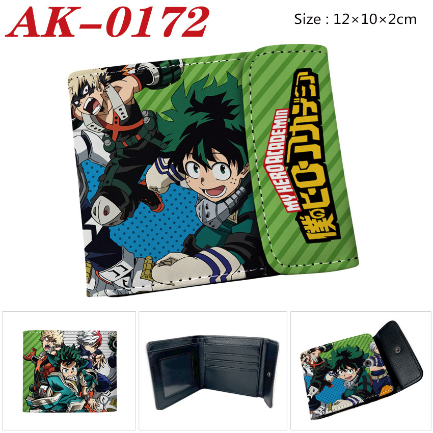 My Hero Academia Team Color Hidden Buckle PU Leather Short Wallet Student Cartoon Card Purse