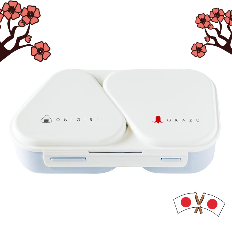 OSK Onigiri Lunch Case Bento Box 465ml Pastel Blue with Press Mold Antibacterial Lock Microwave Safe