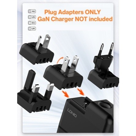 ปลั๊ก AC สําหรับ LDNIO Q2618 65W Charger International Worldwide Global Travel UK 3 PIN EU US CN JP 