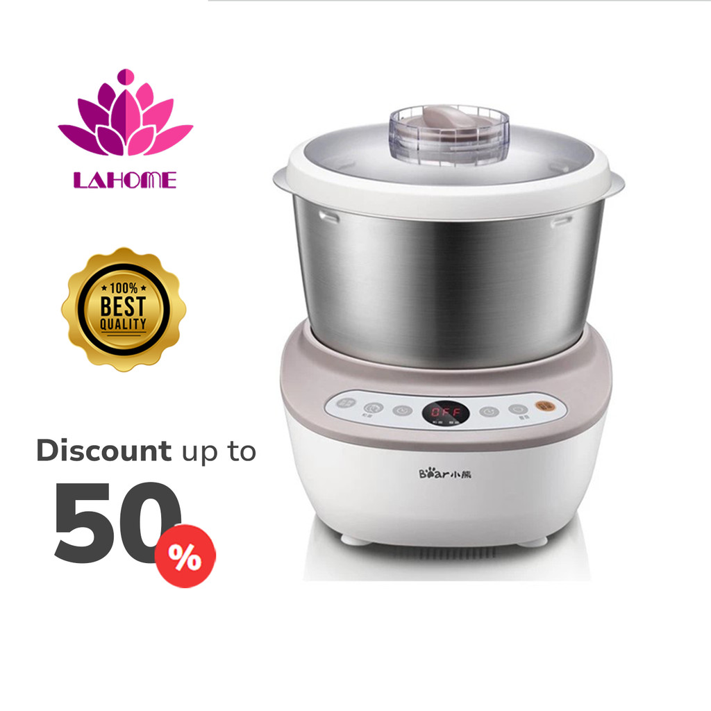 LAHOM Bear 5L เครื่องผสมแป้งไฟฟ้าพร้อมชามสแตนเลส  ชามเครื่องผสมแป้งเค้กเครื่องทำเส้นก๋วยเตี๋ยว Dough Maker Stand Mixer