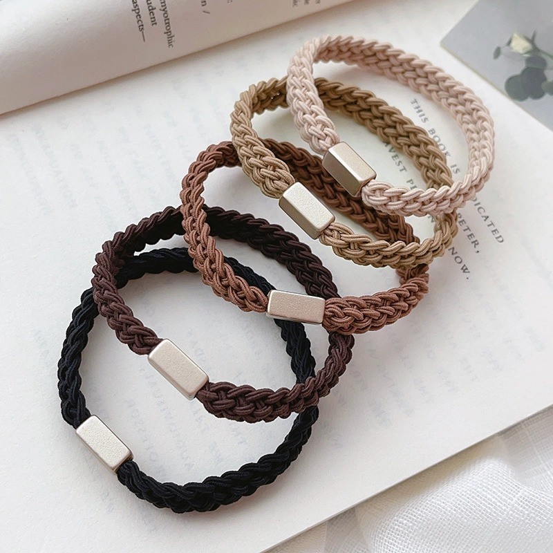 ยางมัดผม สีเรียบ มีความยืดหยุ่นสูง ยางรัดผมทนทาน  หนังยางรวบผม พร้อมส่ง