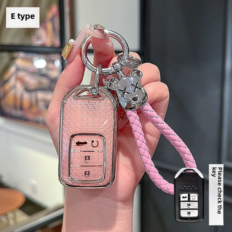 ฝาครอบ TPU เหมาะสําหรับ Honda WRV CRV City Civic FC BRV Accord HRV Jazz Keyless Smart Entry Push Start TPU Remote 2/3/4Button