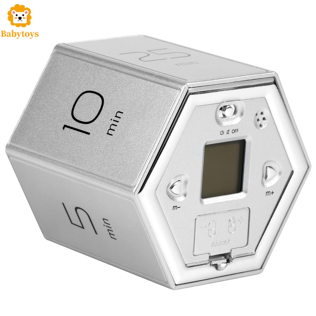 Pomodoro Timer 1/5/10/25/30/60min และ Custom Countdown Flip Focus Timer หกเหลี่ยมหมุนจับเวลาแม่เหล็ก