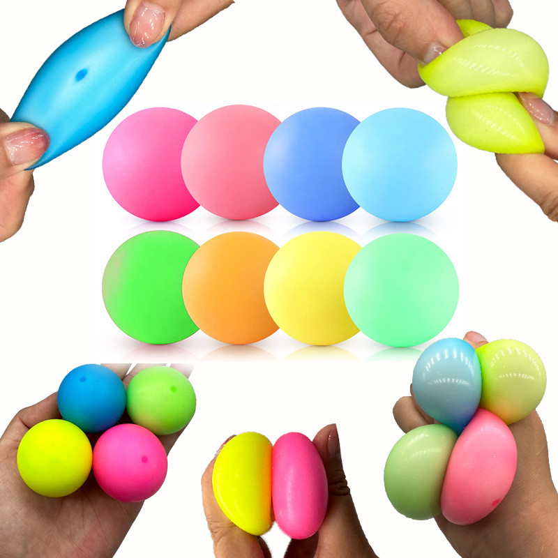 3.5 ซม. Vent Rainbow แป้ง Ball ขนาดเล็ก TPR Decompression Tofu Ball ของเล่นบีบอัด