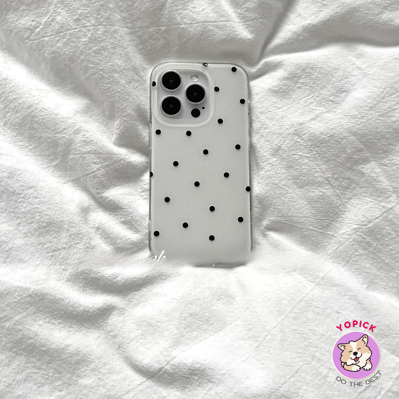 สําหรับ iphone 16pro โทรศัพท์ เคสจุดคลื่นสีดํา iphone15 ใหม่ 13 ผู้หญิง 14promax สองชั้นรวมทุกอย่างป้องกันการตก 15pro กรณี BB - ภาพย่อย 2