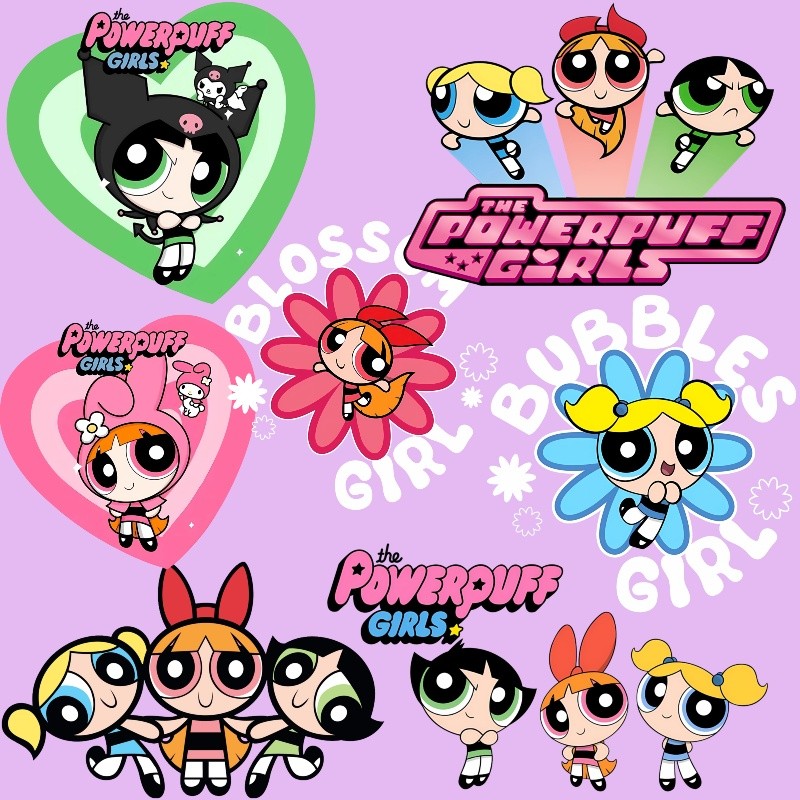 The Powerpuff Girls Cute DIY Heat Transfer Laundry Stickers Hot Stamping Fabric Decor Stickers