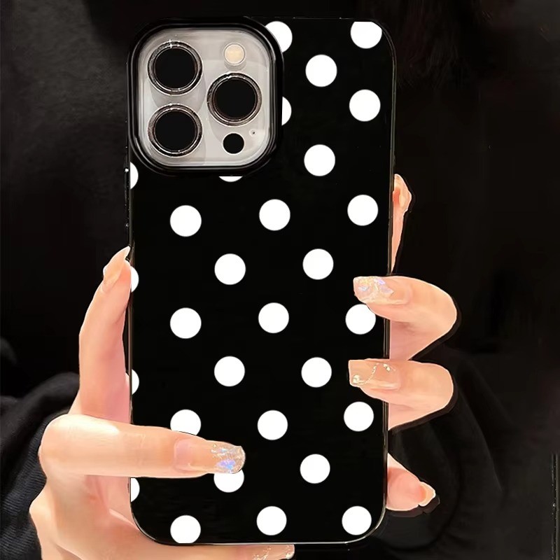 แฟชั่นลายจุดพิมพ์เคสโทรศัพท์สําหรับiphone 16 15 14 13 12 11 Pro MAX 16E X XR XS MAX 7 8 Plus SE2 กันกระแทกปกอ่อน