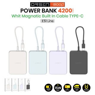 Orsen by Eloop E51 Line สีดำ มีสาย Type C ในตัว 4200mAh 12W …