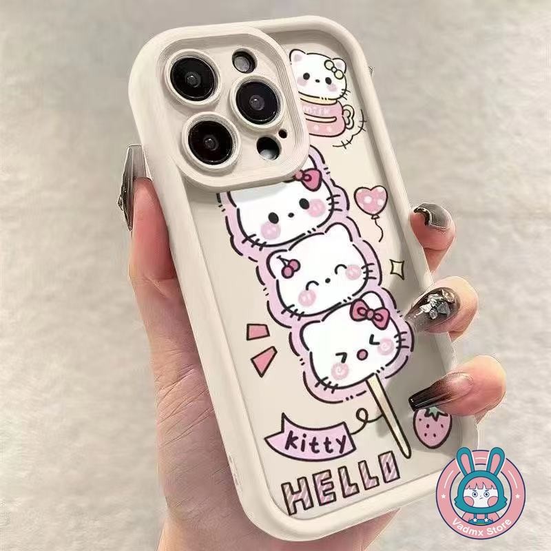 น่ารัก Hello Kitty นุ่มสําหรับ OPPO Reno 7 7Z 6 6Z 5 Pro รูปที่ 3