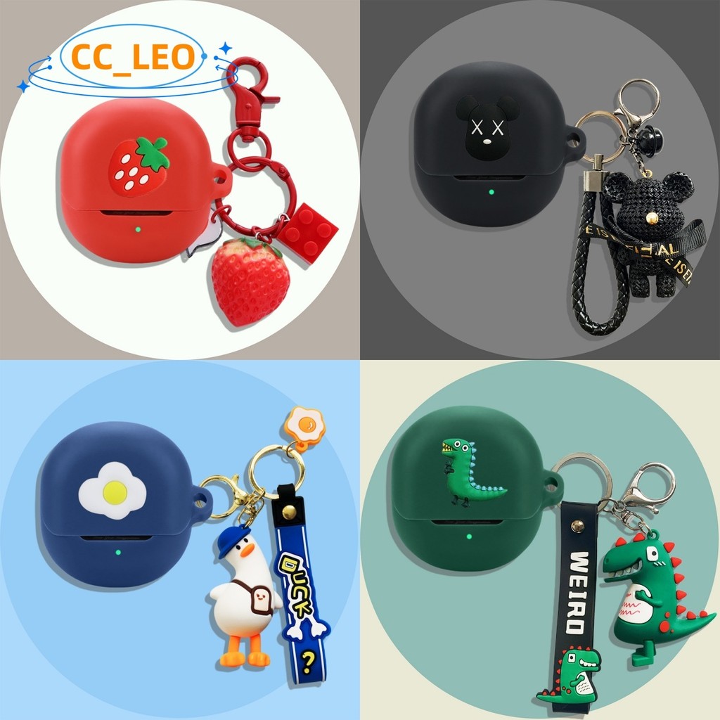 For SoundPeats Clear Dot Case Cute Strawberry Keychain Creative Duck Pendant SoundPeats Clear Dot Ca