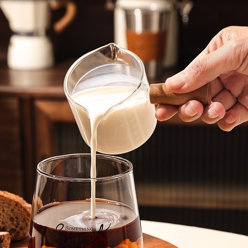 ส่งฟรี แก้วตวง แก้วชงกาแฟ แก้วตีฟองนม ด้ามไม้ สองปากเท แก้วช็อต ขนาด 75ML สินค้าคุณภาพดี ส่งไว1-2วัน - รูปที่ 4