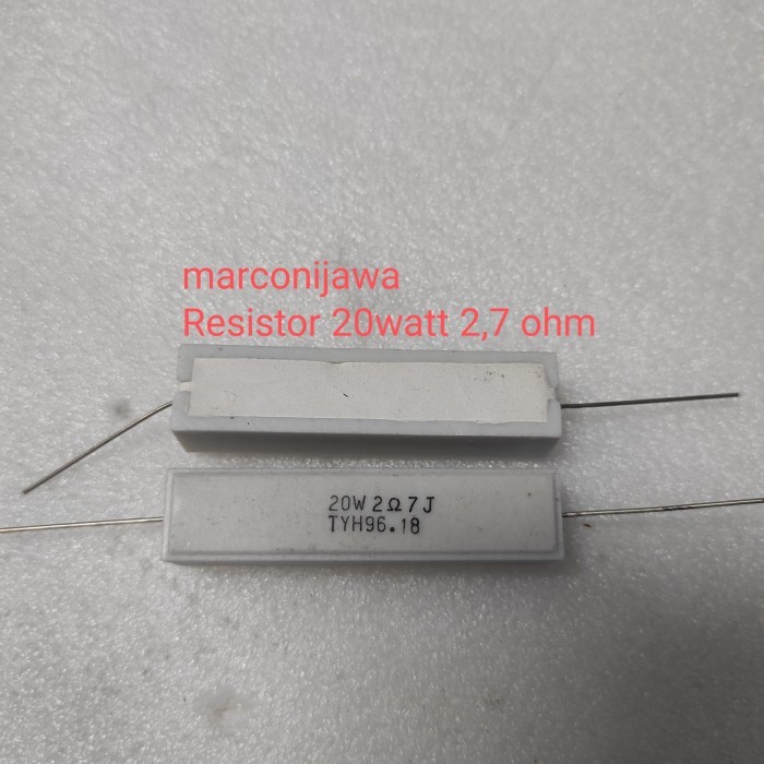 AS01 Resistor 20watt 2R7 2.7 ohm สีขาวเดิม