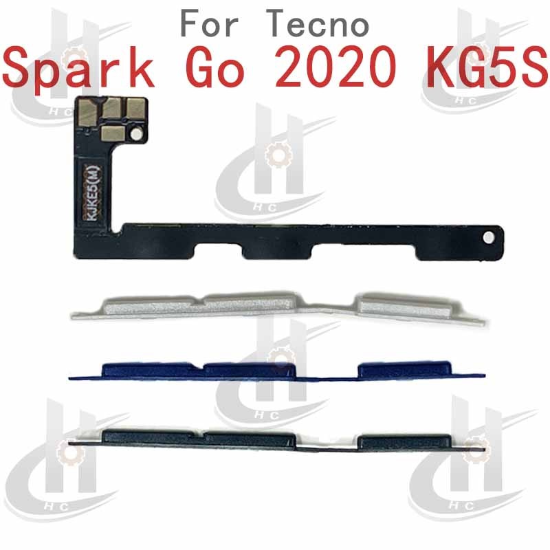 สําหรับ Infinix Tecno Spark Go 2020 KG5S ปุ่มด้านข้างปุ่ม Flex Cable Keys ปุ่มปิดระดับเสียงขึ้นและลงปุ่มด้านข้างเปลี่ยนส่วน