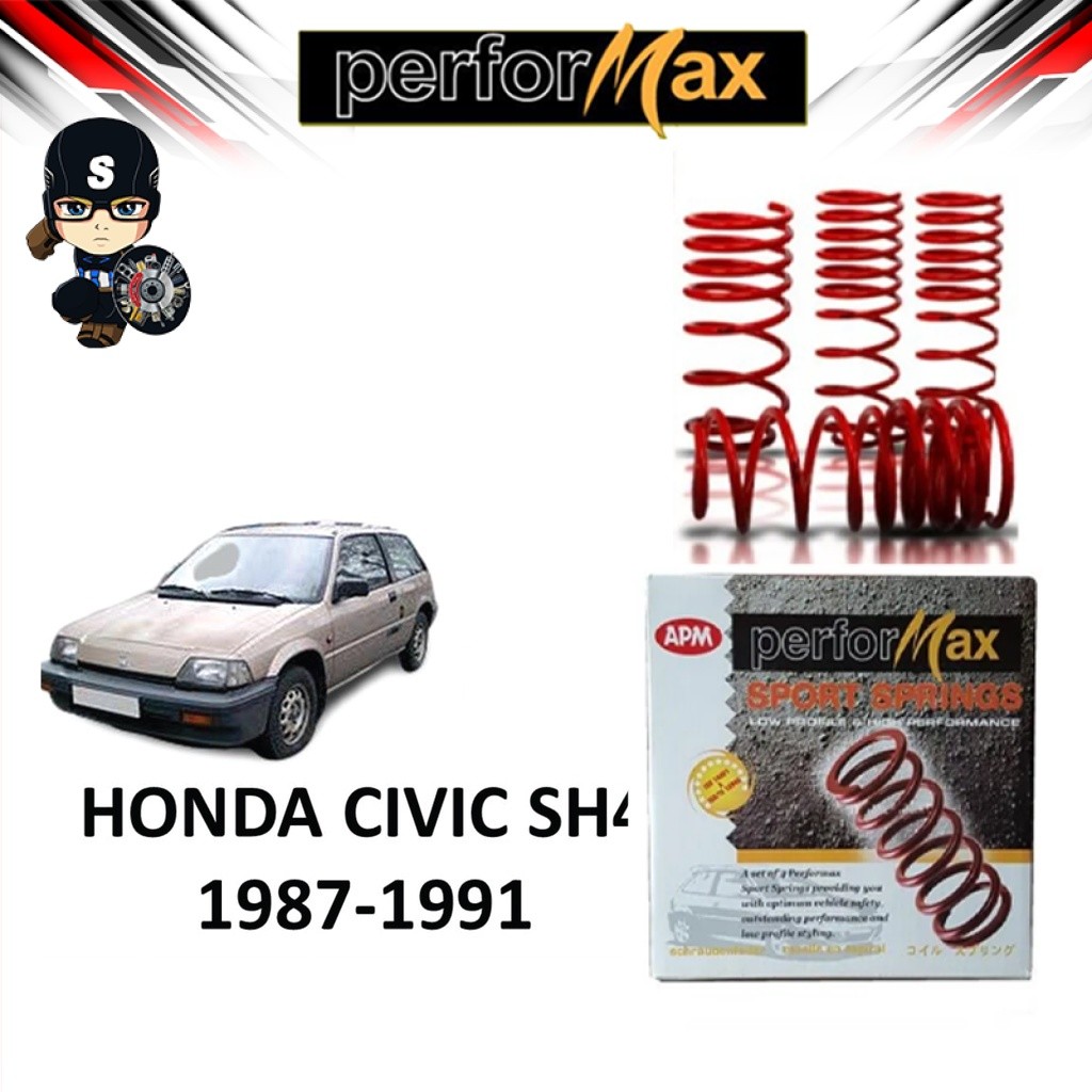 APM PERFORMAX HONDA CIVIC SH3 / SH4 (EJ) 1987 LOWERED COIL SPORT SPRING