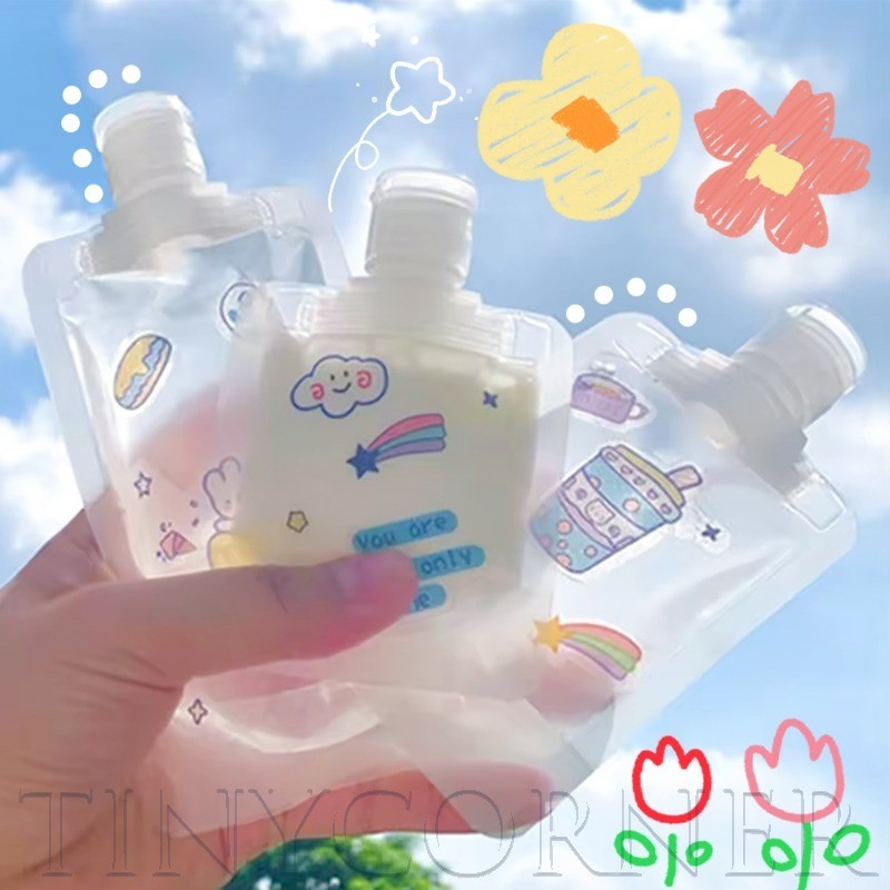 30/50/100ml ถุงรีฟิลกันรั่ว | ภาชนะบรรจุเครื่องสําอางสําหรับเดินทางแบบใช้ซ้ําได้สําหรับแชมพู/โลชั่นวัสดุที่เป็นมิตรกับสิ่งแวดล้อม3ขนาด
