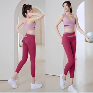 🔥New Color🔥ชุดออกกำลังกาย แฟชั่น งานสีทูโทน ชุดโยคะ กางเกงออกกำลังกายขายาว สปอร์ตบรา ***ขายแยกและขายแบบเป็นเซ็ท***