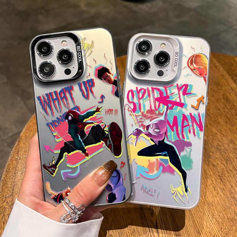 เคสโทรศัพท์ลายการ์ตูนแมงมุมคู่รัก For iphone 11 12 13 14 15 16 Pro MAX 14 15P XR X XSMAX 7Plus เคสโทรศัพท์กันกระแทก