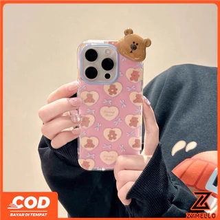 สําหรับOPPO Reno16F 16Pro 15F 15ProMax 14F 14Pro 13F 13Pro 12F 12Pro 11F 11Pro 10Pro 8T 8Z 7Z 6Zน่ารักหมีสีชมพูกันกระแทกTPUโทรศัพท์Ca