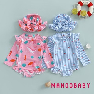 Mg-เด็กทารกผื่นยามชุดว่ายน้ําแขนยาวลาย/ocean Animal พิมพ์ชุด…