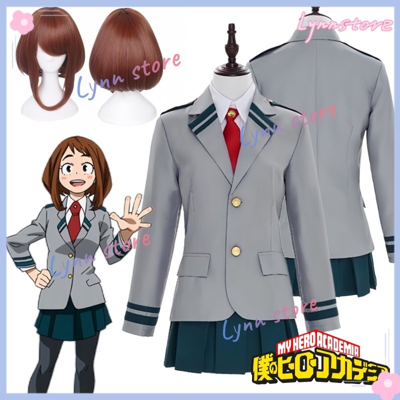 อะนิเมะ MY HERO ACADEMIA คอสเพลย์ KATSUKI OCHACO SHOUTO lZUKU คอสเพลย์เครื่องแต่งกายชุดนักเรียนวิกผมชุดอะนิเมะ Roleplay ชุด
