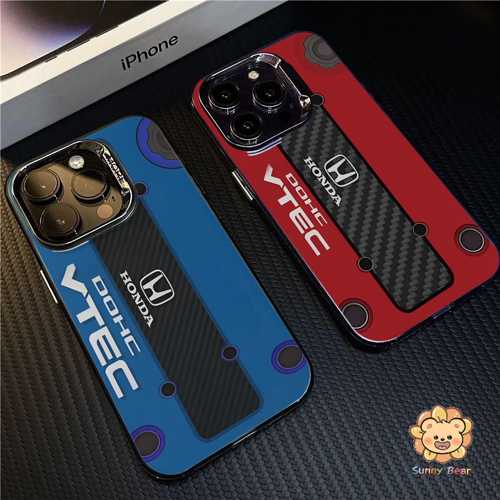 เคสไอโฟนiPhone 17 Pro Maxวัฒนธรรมรถยนต์ JDMSimple สีทึบ Frosted Electroplate เลนส์ป้องกันเคสโทรศัพท์สําหรับ iPhone 17 Pro Max 16 15 11 7plus 14 12 13 7 8 Plus XR XS