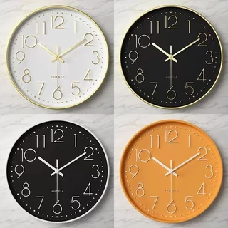 PW3-7 นาฬิกาบ้าน นาฬิกาแขวน นาฬิกาติดผนัง ขนาด 12 นิ้ว หน้าปัดใหญ่ ตัวเลขใหญ่ เข็มเดินเรียบ ไร้เสียง ระบบ
