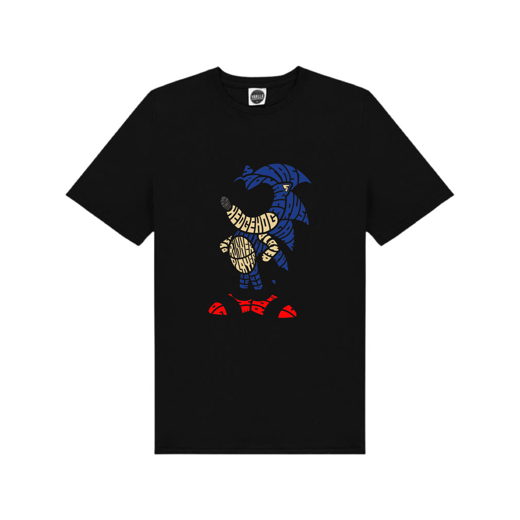 เสื้อยืด พิมพ์ลาย Sonic The Hedgehog Caligrama สําหรับผู้ชาย