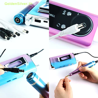 GoldenSilver 1/1.5M เครื่องขัดเล็บแบบชาร์จไฟได้ Handle Connection Line สําหรับ Double Headed Port อุปกรณ์ทําเล็บ TH