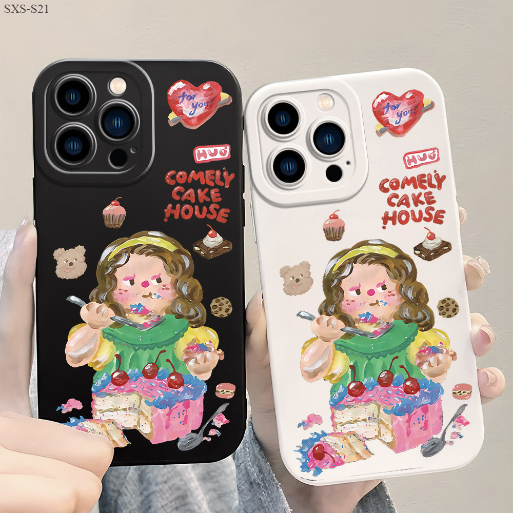 Samsung Galaxy S21 S20 S10 S9 S8 FE Plus Ultra S21+ S20+ 5G เคสซัมซุง Cute Girl เคส