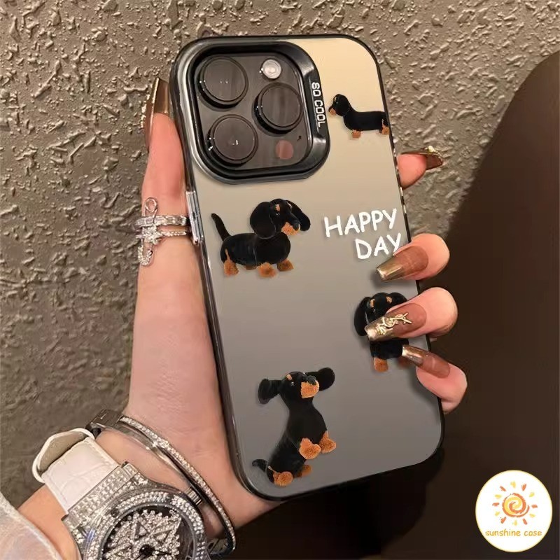 เคสโทรศัพท์มือถือกรอบโลหะมังกรจีนสีแดงอินเทรนด์ สำหรับไอโฟน11 For iPhone12 13 14 15Pro MAX X XS XR 7 8 Plus เคสโทรศัพท์