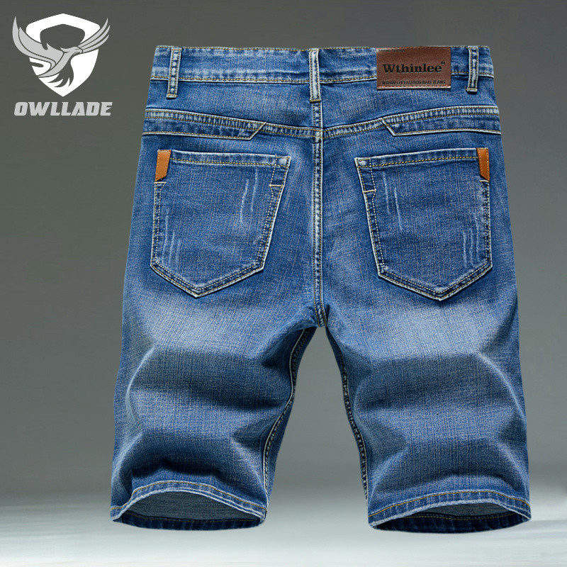 อีเกิลade กางเกงยีนส์ขาสั้นผ้าเดนิมสําหรับผู้ชาย 517 สีน้ําเงินยืดได้