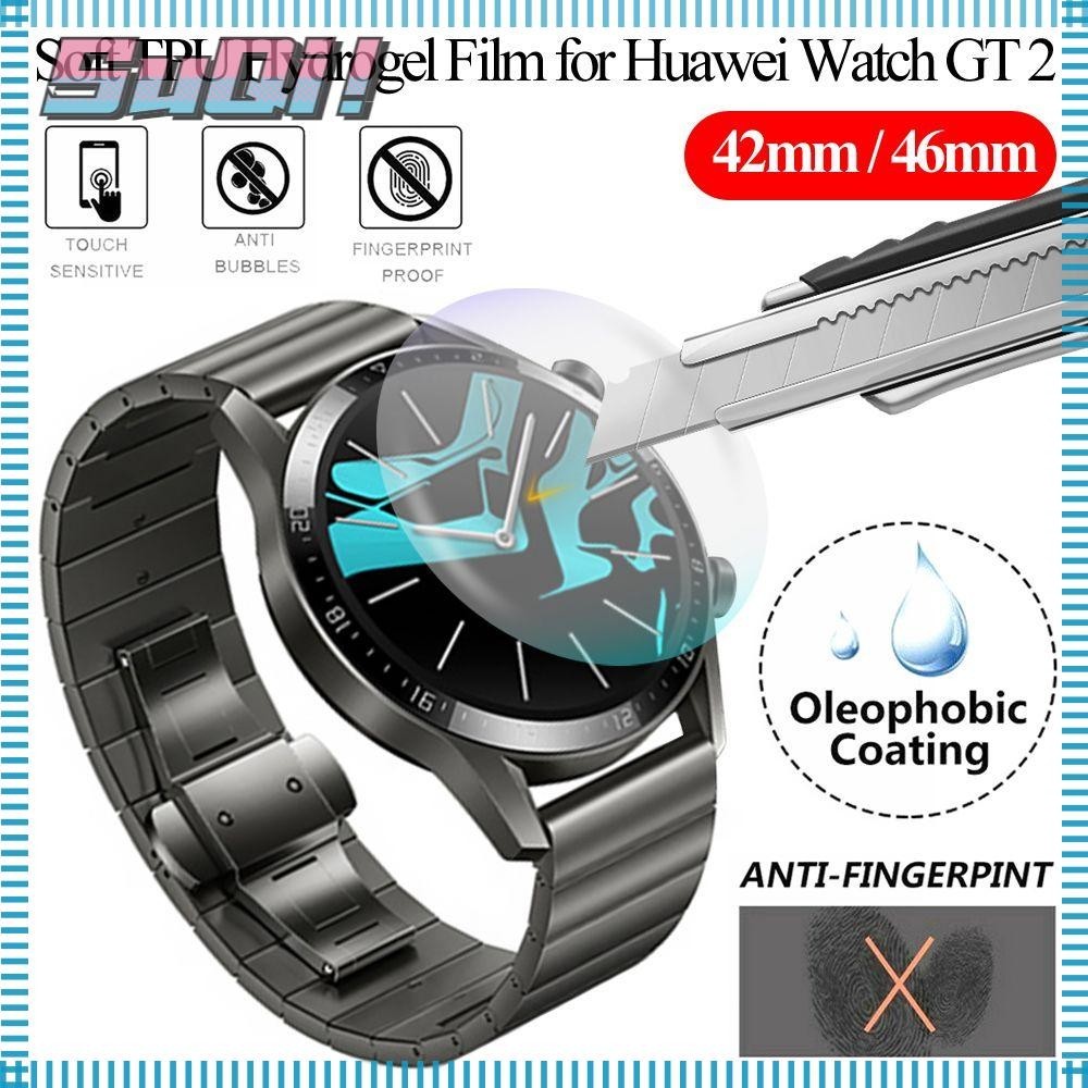 Suqi ฟิล์ม TPU นิ่ม อุปกรณ์เสริมสมาร์ทวอทช์ สร้อยข้อมือ ป้องกันหน้าจอ สําหรับ Huawei Watch GT 2 42 มม. 46 มม.