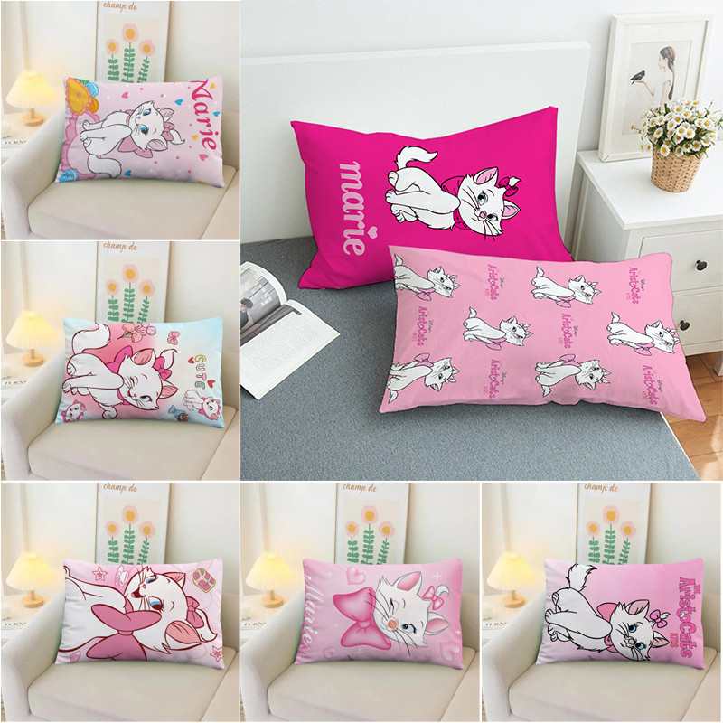 Marie Cat ปลอกหมอนโพลีเอสเตอร ์ สี ่ เหลี ่ ยมน ่ ารักการ ์ ตูนเด ็ ก Pillowcover ด ้ านเดียวพิมพ ์ โพลีเอสเตอร ์ ปลอกหมอนโซฟาตกแต ่ งบ ้ านหมอนปกไม ่ มีแกนหมอน