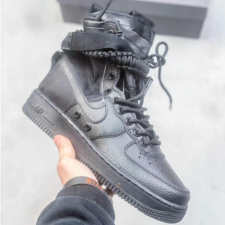 Nike Special Forces Air Force 1 Black High-Top รองเท ้ าผ ้ าใบลําลอง