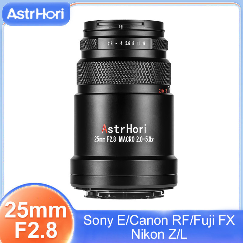 Astrhori 25mm F2.8 Macro 2X-5X Full Frame Manual Focus เลนส ์ สําหรับแมลงตัวอย ่ างดอกไม ้ ยิง