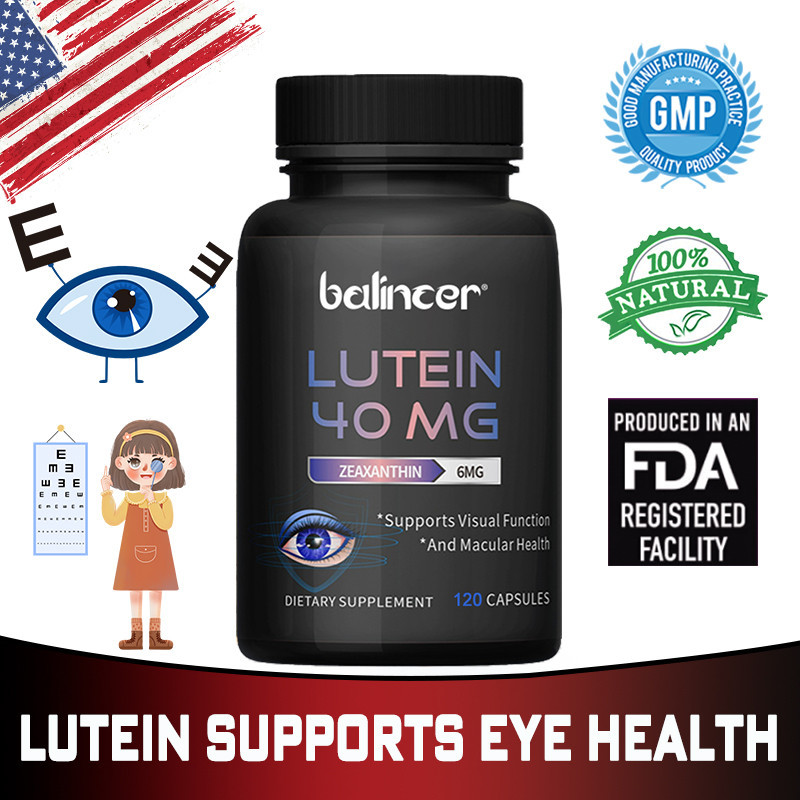 ลูทีน + อาหารเสริมบํารุงรอบดวงตาเพื ่ อสุขภาพตาโดยรวม - ลูทีน 40 มก . ซีแซนธิน - 120 แคปซูล