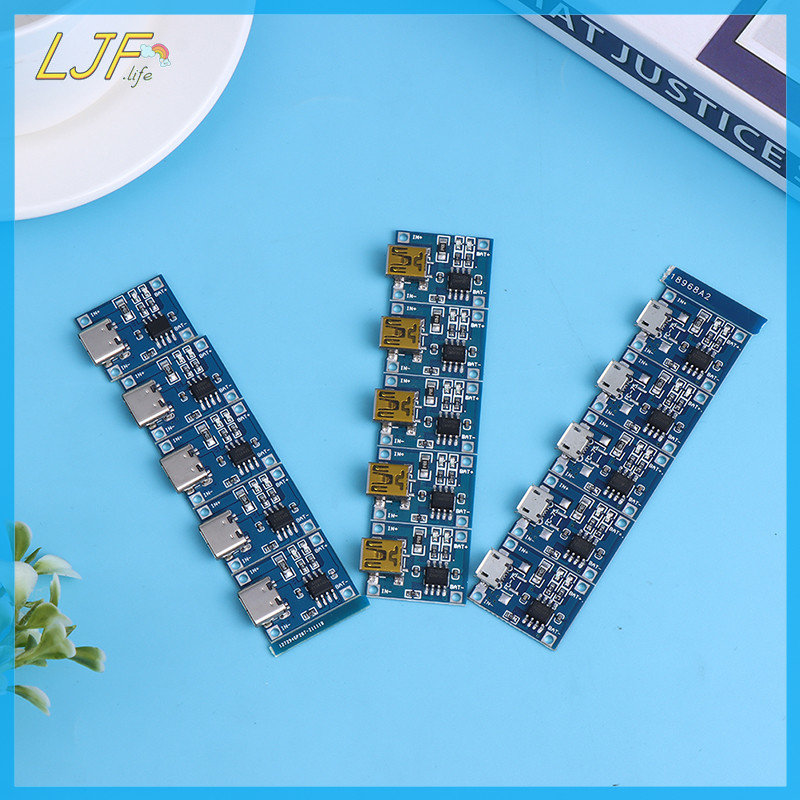 Ljf 5 PCS 5V 1A TYPE-C Micro USB 18650 TC4056A แบตเตอรี ่ ลิเธียมชาร ์ จ TP4056 TH