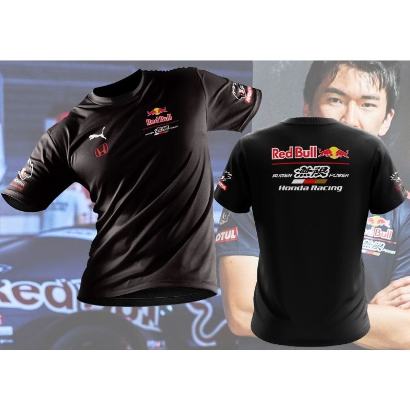 เสื้อยืด Mugen Redbull / เสื้อผู้ชายเสื้อยืดไมโครไฟเบอร์ / เสื้อแข่ง