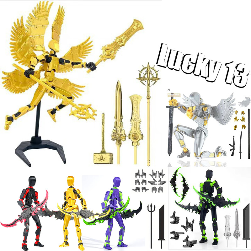 T13 3D การพิมพ ์ Lucky 13 Action Figure Dummy 13 ประกอบของเล ่ น Articulado Action Figure ของเล ่ นเด ็ ก