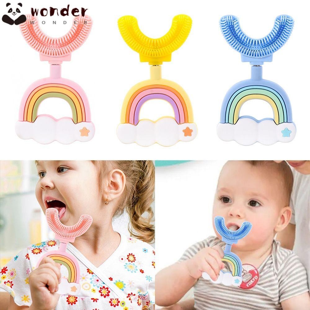 Wonder แปรงสีฟันรูปตัว U Health Care Rainbow Infant Tooth Clean Brush
