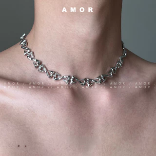 European and American style irregular hip-hop necklace metal trend unisex collarbone chain in stock