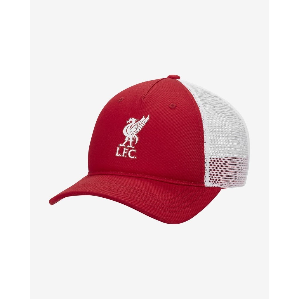Liverpool FC Rise Nike Football Trucker Cap, หมวก LFC ดั ้ งเดิมผลิตภัณฑ ์ ที ่ ได ้ รับอนุญาตอย ่ างเป ็ นทางการ